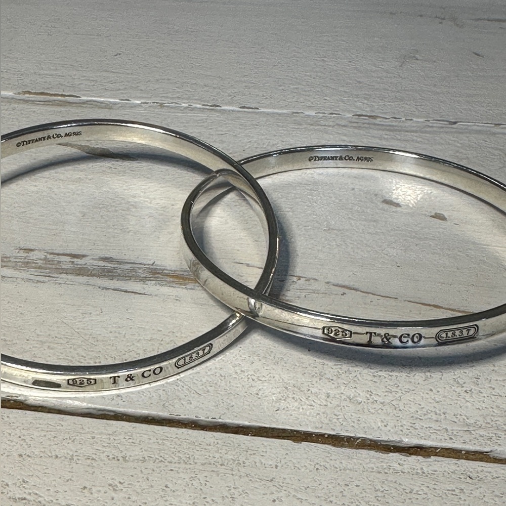 Tiffany & Co. Sterling Silver 1837 Interlocking Circles Bangles - Picture 3 of 7